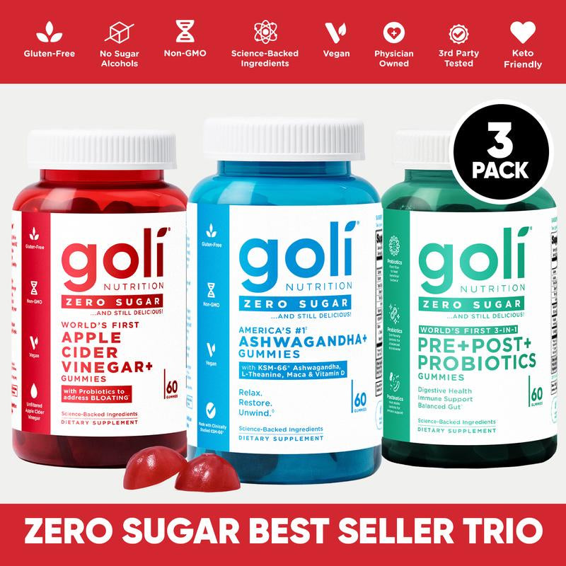 Zero Sugar Best Seller Trio - Pre/Post Probiotic + Apple Cider Vinegar