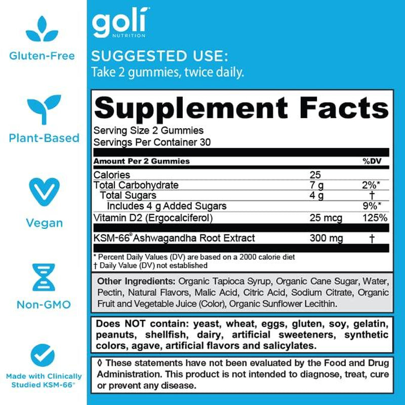 Goli Ashwagandha & Vitamin D Gummy